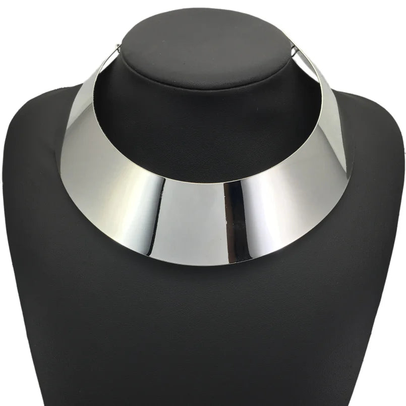 KDLUN African Bib Torques Chokers Necklaces For Women Statement Metal Geometric Collar Necklace Indian Jewelry Boho Design