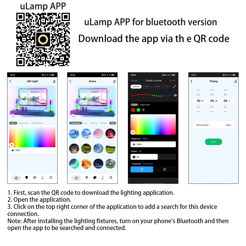 Music Light Bar RGBIC Pickup Rhythm Lights Desktop Strip Light APP Control USB Atmosphere Lamp For Gaming Bedroom TV Backlight
