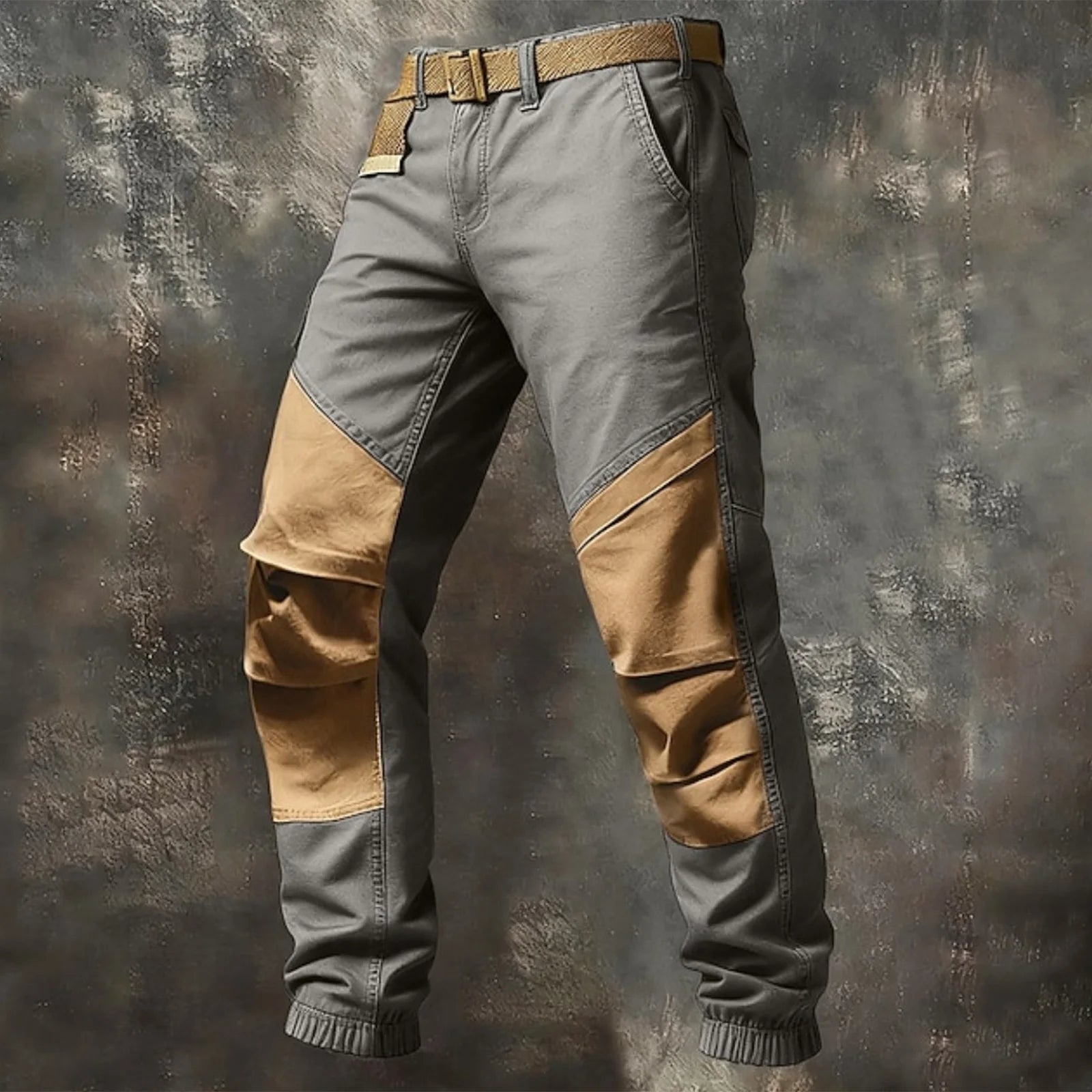 Leg Binding Color Blocked Work Pants Outdoor Hiking Pants Men'S Casual Pants Spring And Autumn Men'S Work Pants