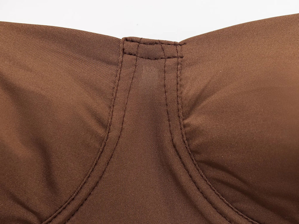 Zevity 2025 Women Sexy Spaghetti Strap Inner Style Beach Wear Bodysuits Ladies Soft Slim Swimsuit Playsuits Mujer Rompers LS9043