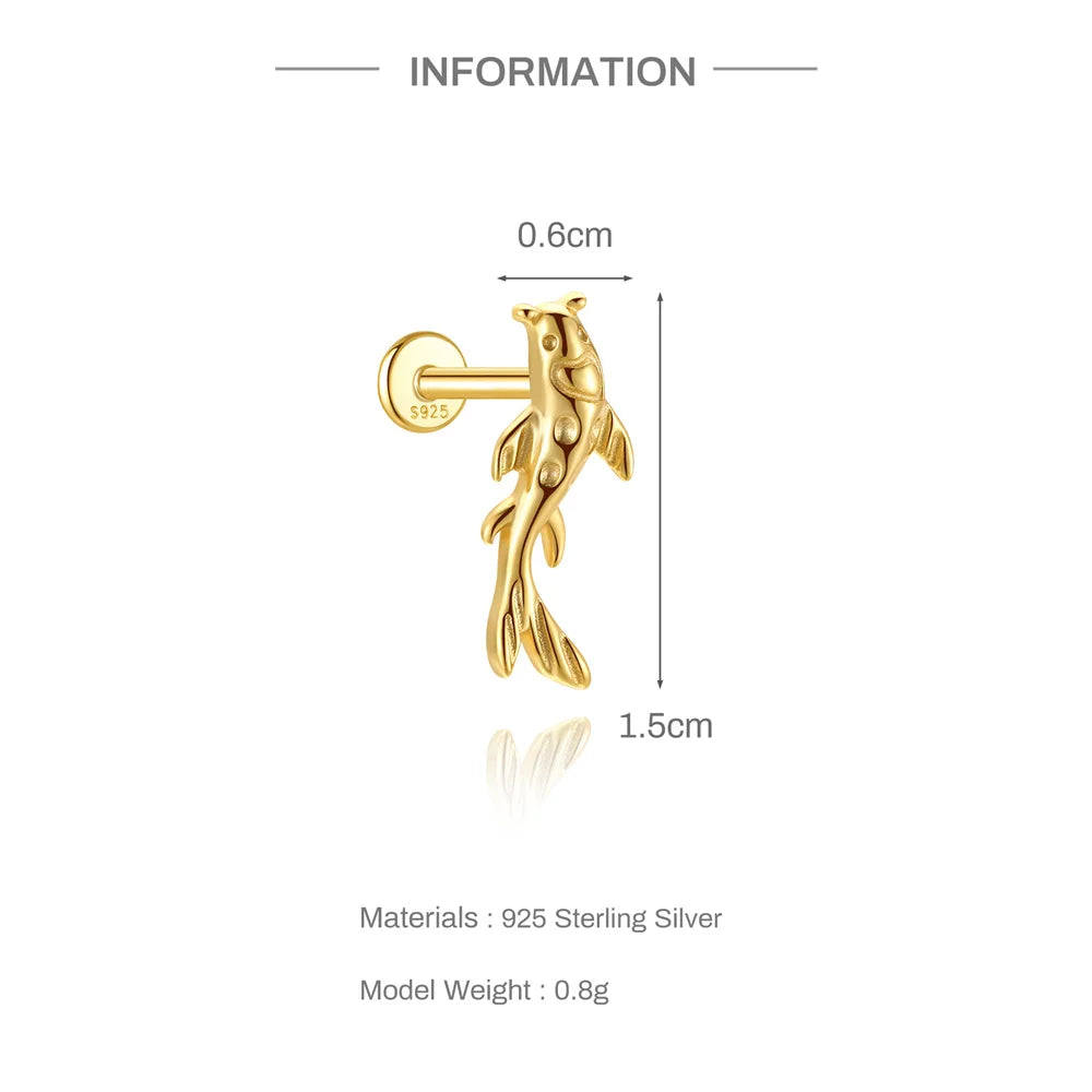 Aide 925 Sterling Silver Heart Flat Push-Back Zircon Pendiente Piercing Stud Earrings For Women K Gold Simple Elegant Jewelry