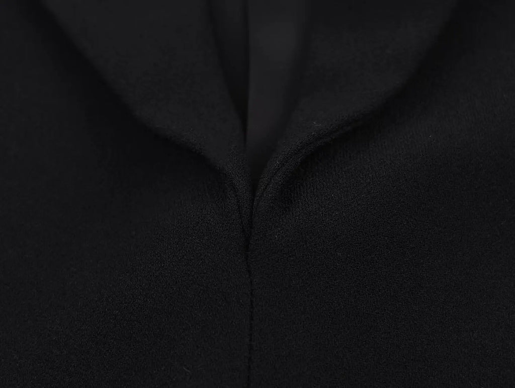 TFMLN 2026 Women Lace-trim Blazer Dress Fashion Notched Long Sleeve Pullover Causal Chic Dress Elegant Office Lady Pockets Dress