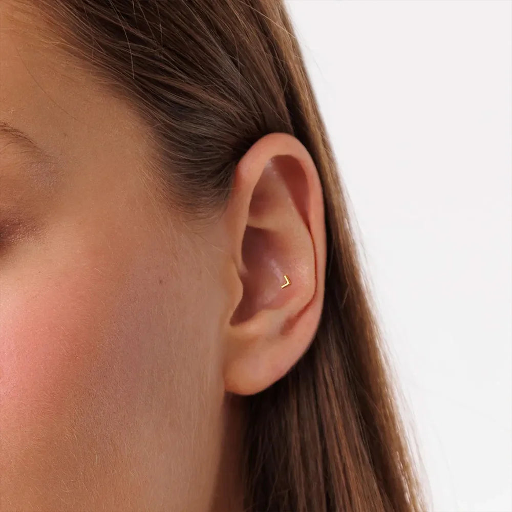 Aide 1pc 925 Sterling Silver Mini Zircon Thick Flat Screw Back Drop Earrings For Women K Gold Piercing Stud Earrings Jewelry