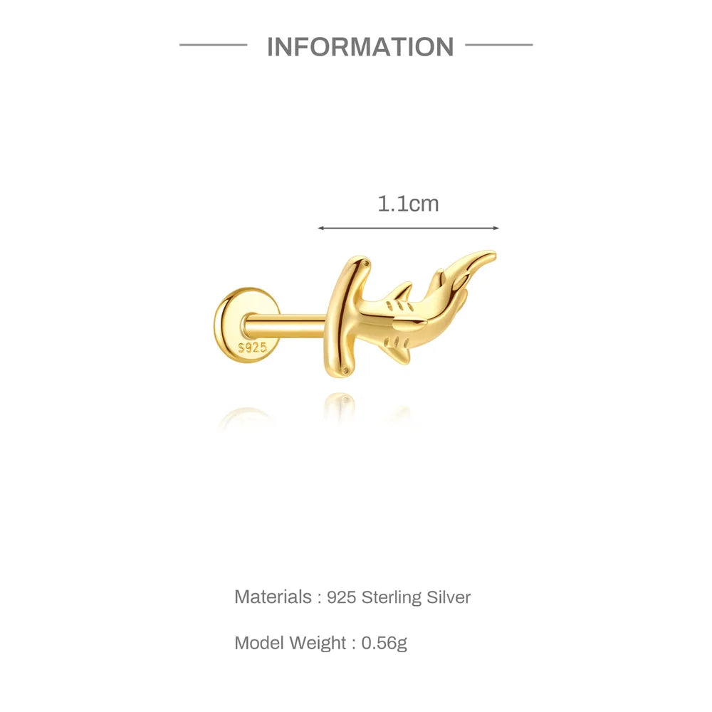 Aide 925 Sterling Silver Heart Flat Push-Back Zircon Pendiente Piercing Stud Earrings For Women K Gold Simple Elegant Jewelry