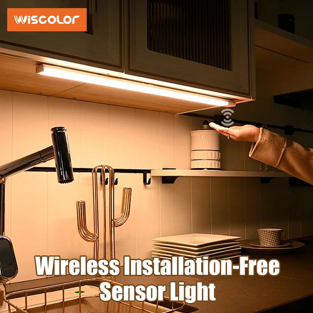 LED Bar Light Under Cabinet Lighting Motion Sensor USB Rechargeable Magnetic for Kitchen Closet Night Light