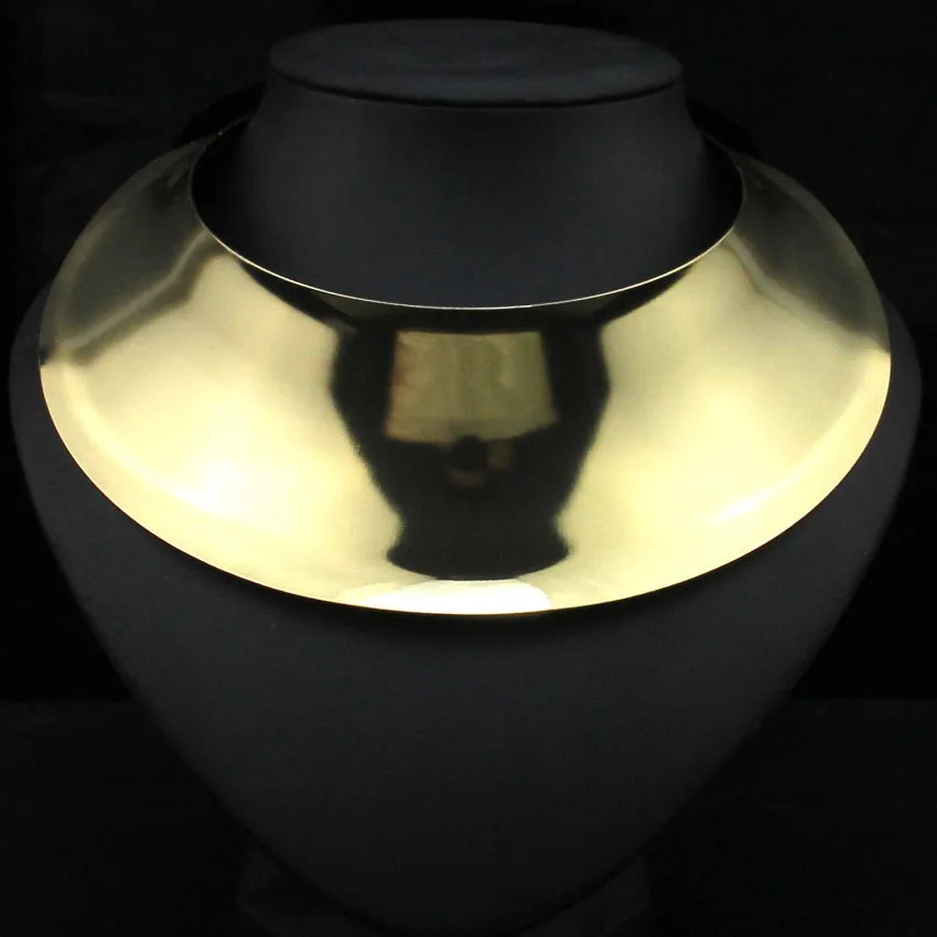 KDLUN African Bib Torques Chokers Necklaces For Women Statement Metal Geometric Collar Necklace Indian Jewelry Boho Design