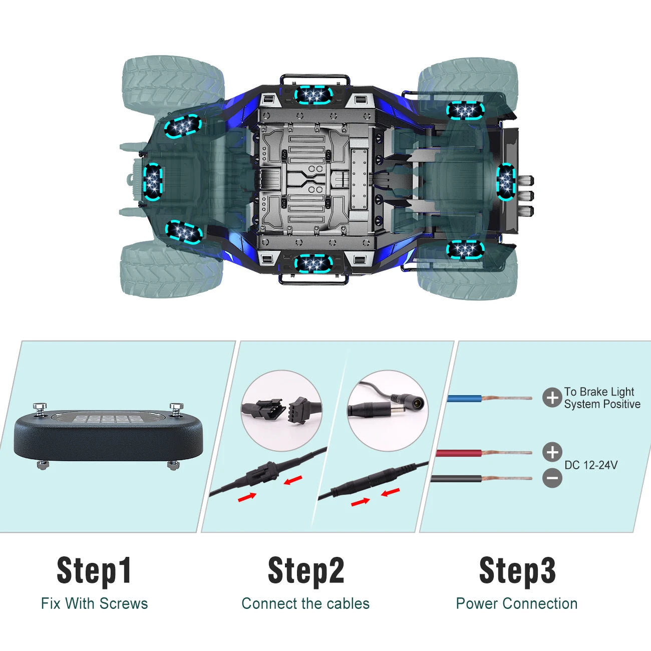 Honalia LED Rock Lights for Trucks 4/6/8/10/12 Pods RGB Truck Rock Lights Kits with App Control for ATV UTV RZR