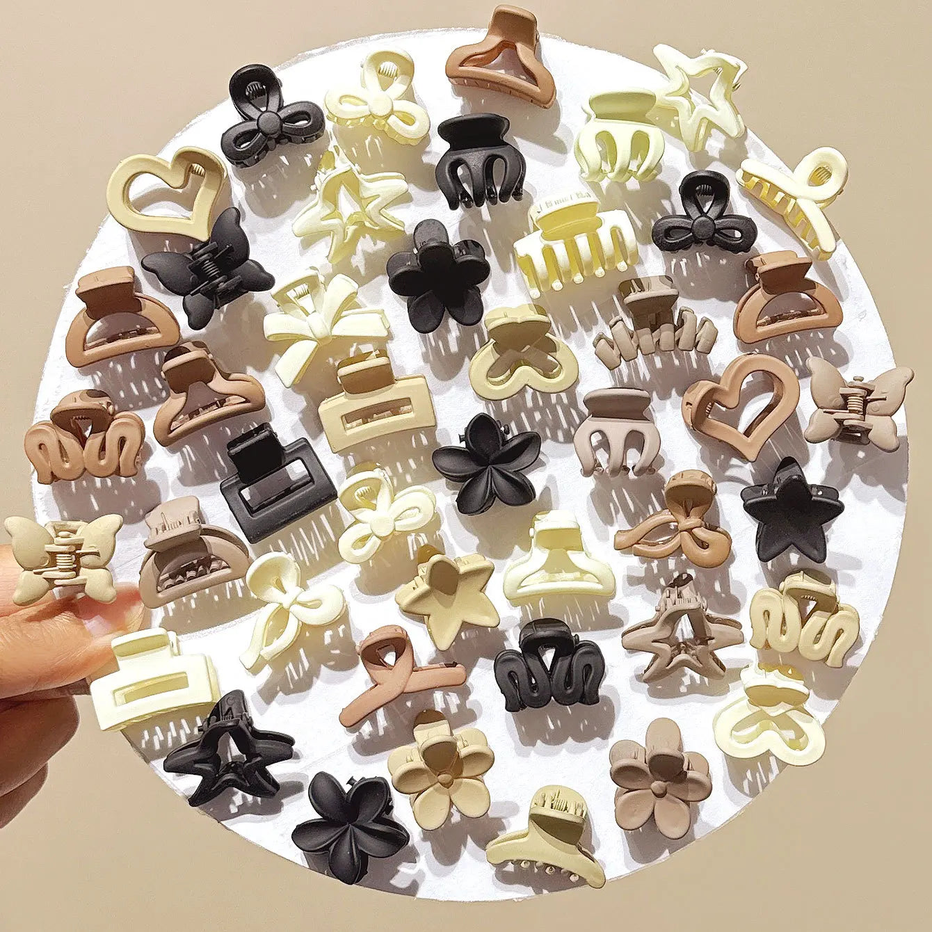 5/10/20/30pcs Beige Mixed Pack Small Clips, Cute Girl Accessories - Perfect for Daily Use, Special Occasions, or Travel Gifts
