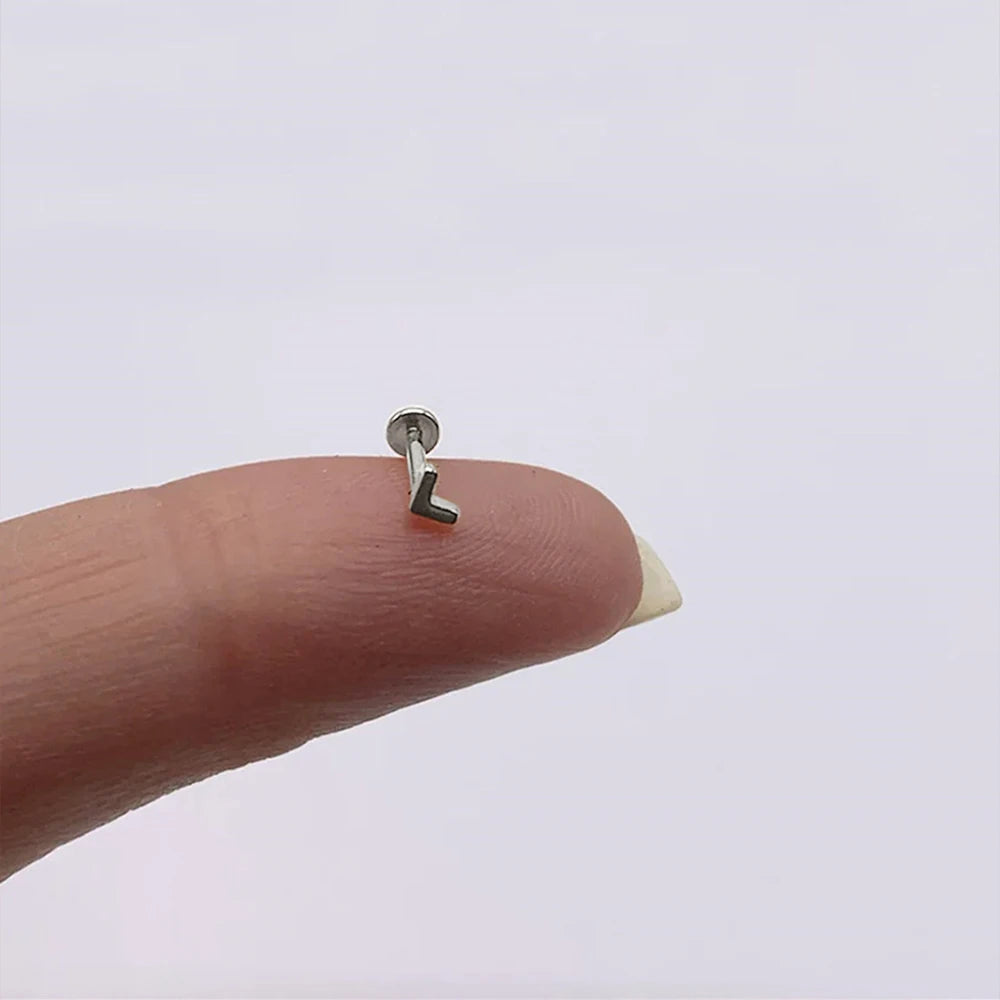 Aide 1pc 925 Sterling Silver Mini Zircon Thick Flat Screw Back Drop Earrings For Women K Gold Piercing Stud Earrings Jewelry