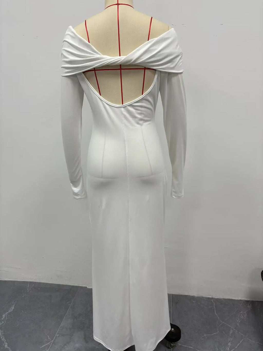 2025 Women Fashion White Wedding Dress Spring Autumn One-shoulder Slim Backless Sexy Hip-pack Dresses Women Robe Femal Vestidos