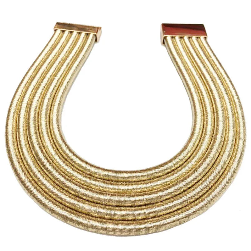 KDLUN African Bib Torques Chokers Necklaces For Women Statement Metal Geometric Collar Necklace Indian Jewelry Boho Design