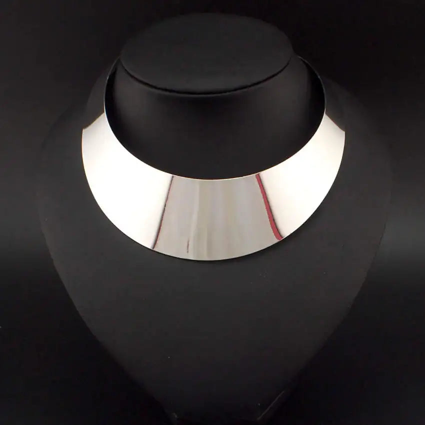 KDLUN African Bib Torques Chokers Necklaces For Women Statement Metal Geometric Collar Necklace Indian Jewelry Boho Design