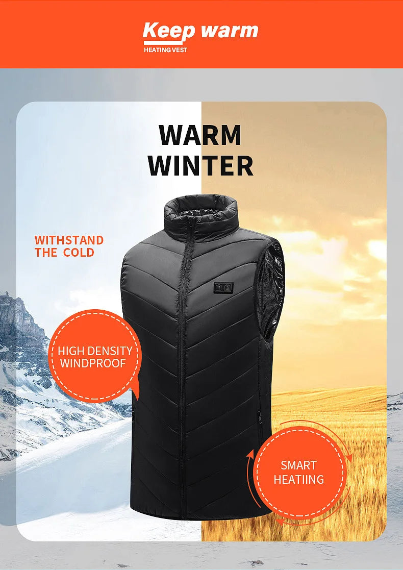 21 Heated Vest Zones Electric Heated Jackets Men Women Sportswear Heated Coat Graphene Heat Coat USB Heating Jacket For Camping