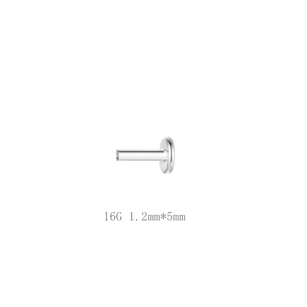 Aide 1pc 925 Sterling Silver Mini Zircon Thick Flat Screw Back Drop Earrings For Women K Gold Piercing Stud Earrings Jewelry