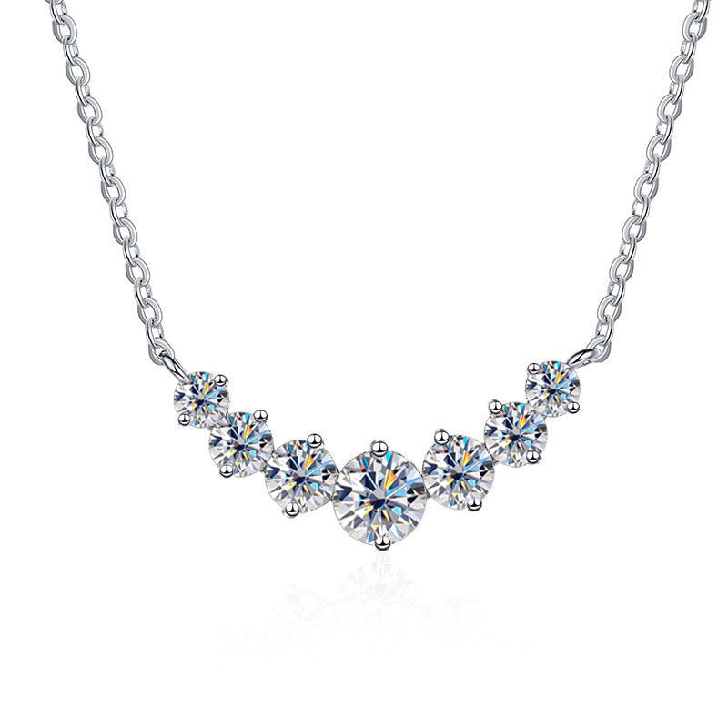 Moissanite Necklace for Woman Wedding Fine Jewely with Certificates 925 Sterling Sliver Plated 18k White Gold Necklace