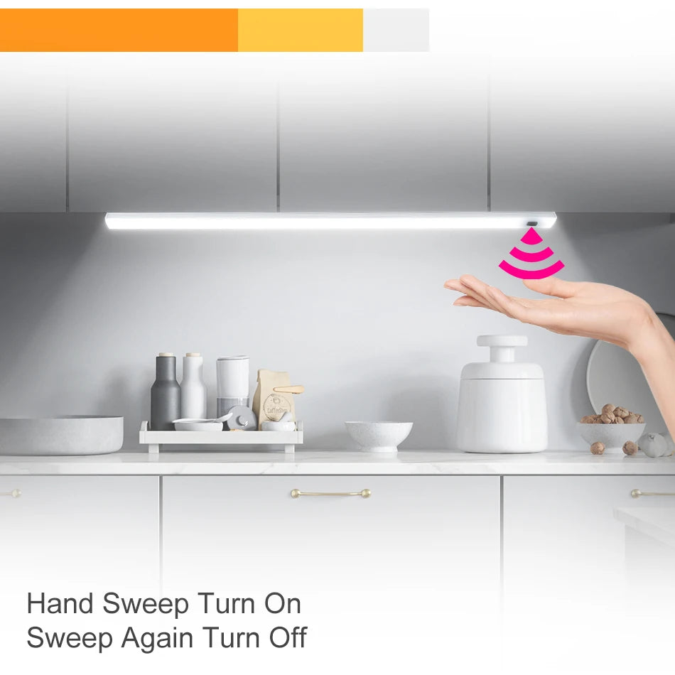 Hand Sweep Induction LED Light Bar Motion Sensor Under Cabinet Lamp for Kitchen Restroom Detector Tube Beside Table Night Light